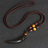 63*14mm Ice Obsidian&Brown String