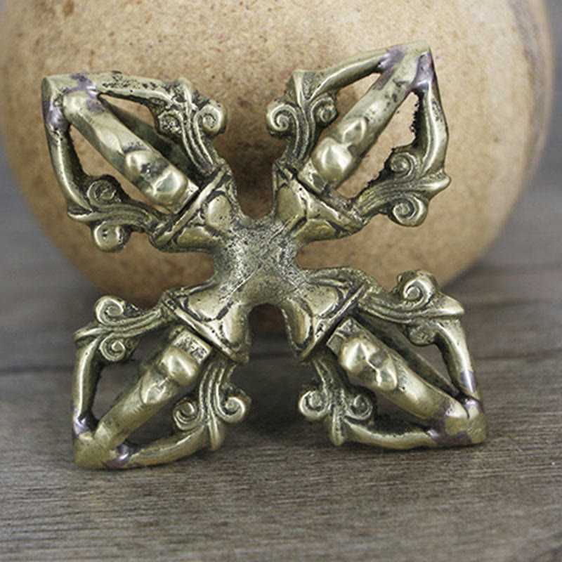 KarmaRipple's Nepal Handmade 5 Prong Double Dorje Bronze Strength Vajra p11