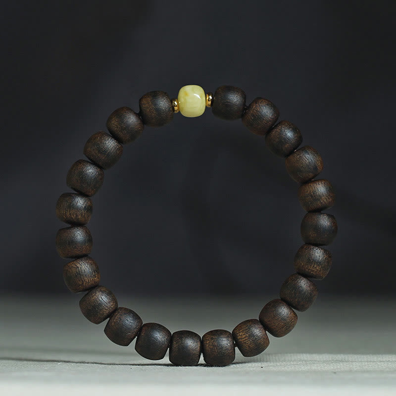 KarmaRipple's Rare Brunei Agarwood Amber Balance Peace Calm Bracelet p1