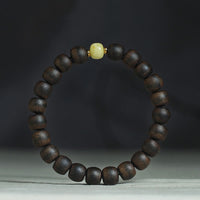Bracelet rare en bois d'agar de Brunei, ambre, équilibre, paix et calme de KarmaRipple
