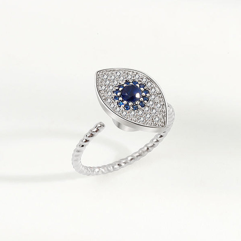 KarmaRipple's 925 Sterling Silver Evil Eye Protection Blessing Rotatable Ring p4
