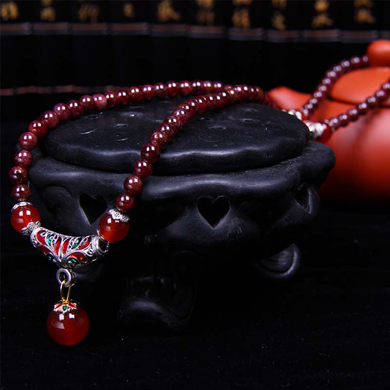 KarmaRipple's Authentic Garnet Red Agate Blessing Balancing Bracelet Pendant Necklace p5