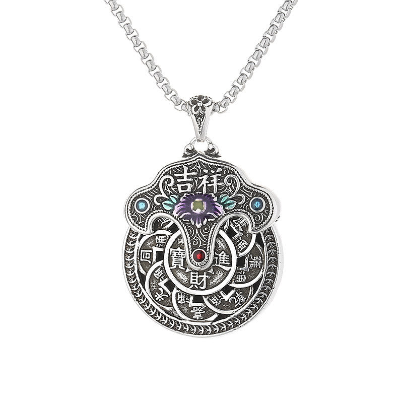 KarmaRipple's Peony Flower Bronze Coins Wealth Pendant Necklace p6