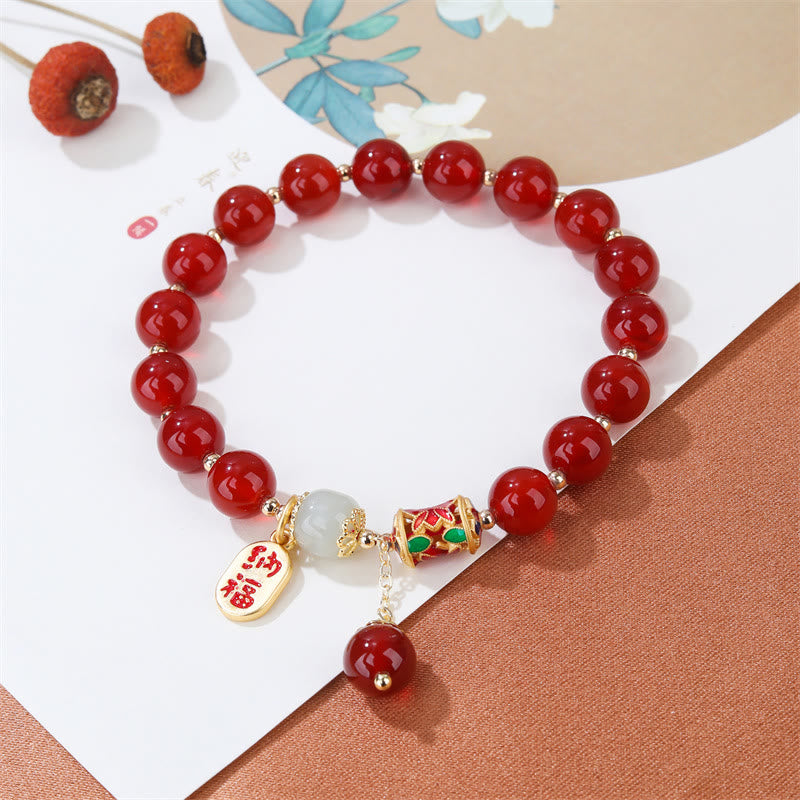 KarmaRipple's Authentic Red Agate Jade Confidence Fortune Blessing Talisman Bracelet p6