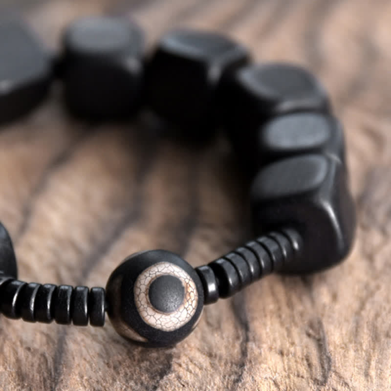 KarmaRipple's Tibetan Ebony Wood Dzi Bead Strength Bracelet p9