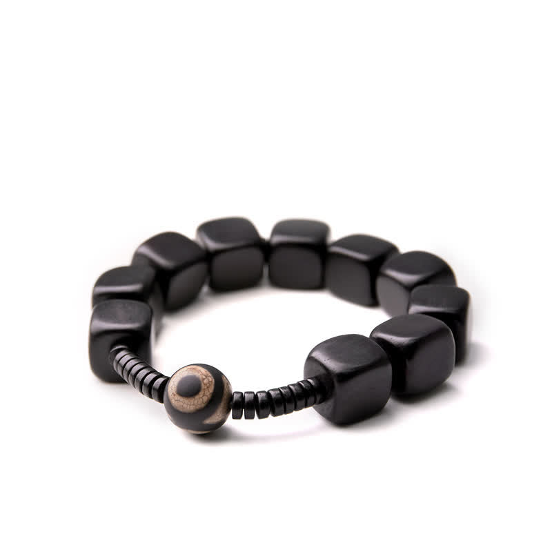 KarmaRipple's Tibetan Ebony Wood Dzi Bead Strength Bracelet p13