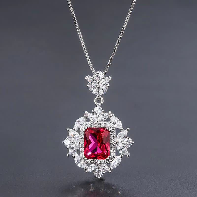 KarmaRipple's Emerald Gemstone Red Corundum Confidence Courage Ring Earrings Pendant Necklace p18