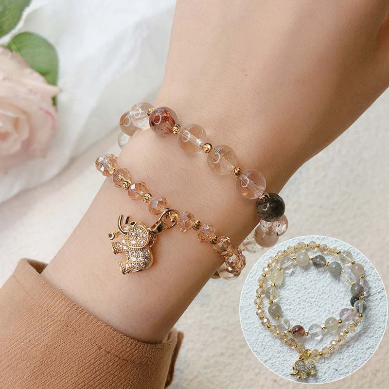 KarmaRipple's Rose Quartz Elephant Balancing Energy Talisman Bracelet p11