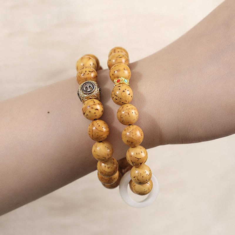 KarmaRipple's Tibetan Authentic Purple Gold Rat Bodhi Seed Wealth Double Wrap Bracelet p11