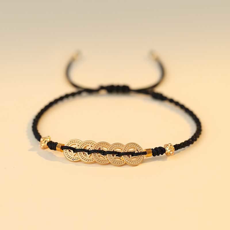 KarmaRipple's Bronze Coin Fortune Tree Fortune Strength Woven Bracelet p27