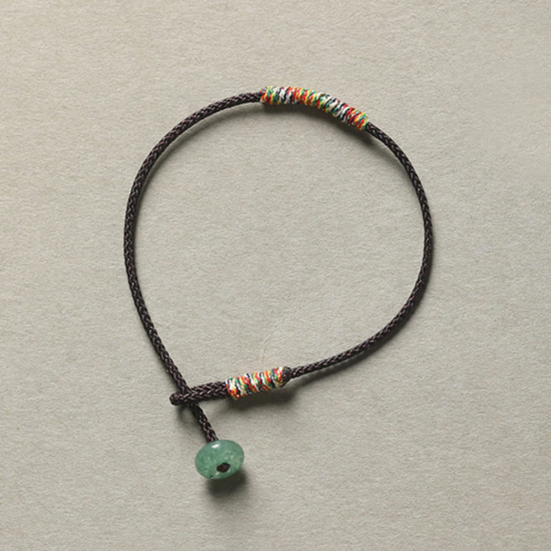 KarmaRipple's Tibetan Handmade Green Aventurine Fortune Protection Woven Rope Bracelet p4