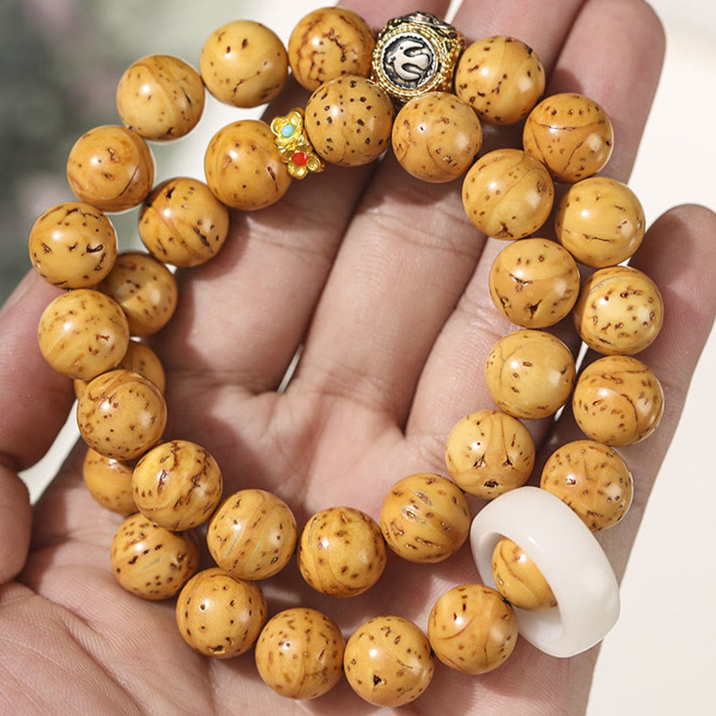 KarmaRipple's Tibetan Authentic Purple Gold Rat Bodhi Seed Wealth Double Wrap Bracelet p10
