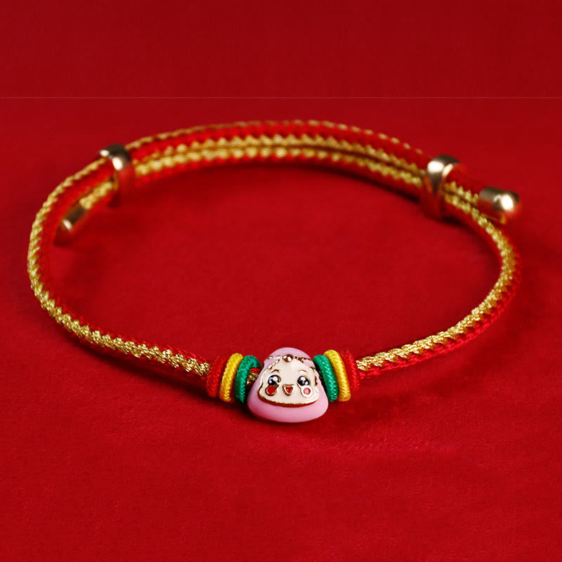 KarmaRipple's Colorful Rope Zongzi Pattern Fu Character Fortune Handmade Bracelet p8