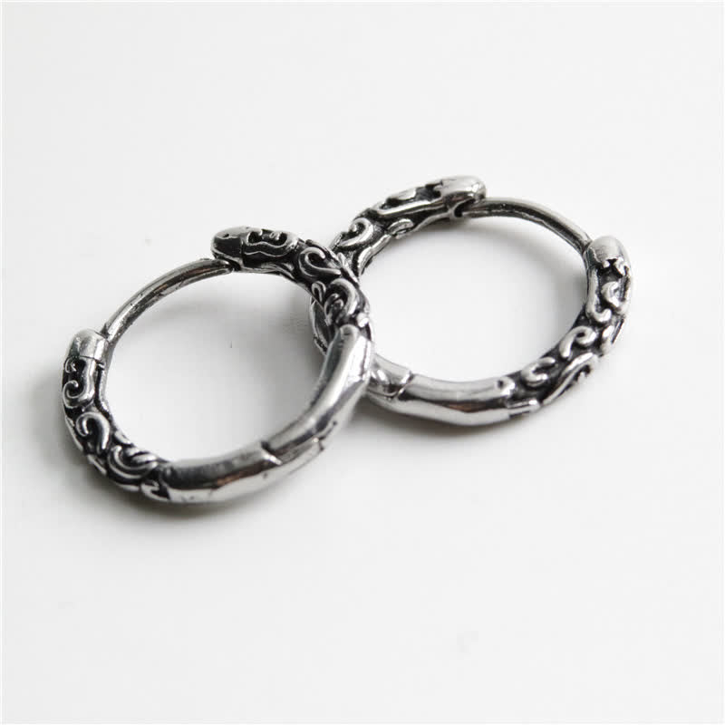 KarmaRipple's Viking Celtic Hoop Titanium Steel Balance Earrings p3