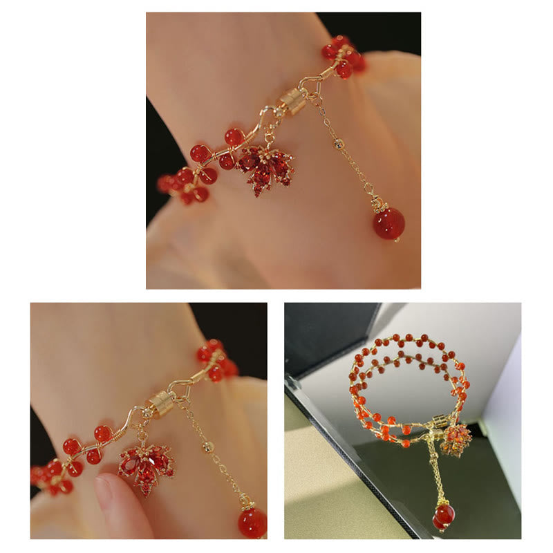 KarmaRipple's Red Maple Leaf Fortune Talisman Bracelet p15