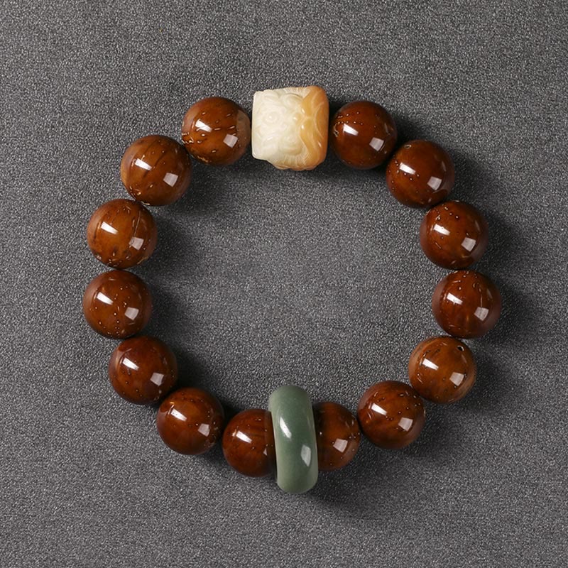 KarmaRipple's Purple Bodhi Seed Dancing Lion Wisdom Bracelet p4