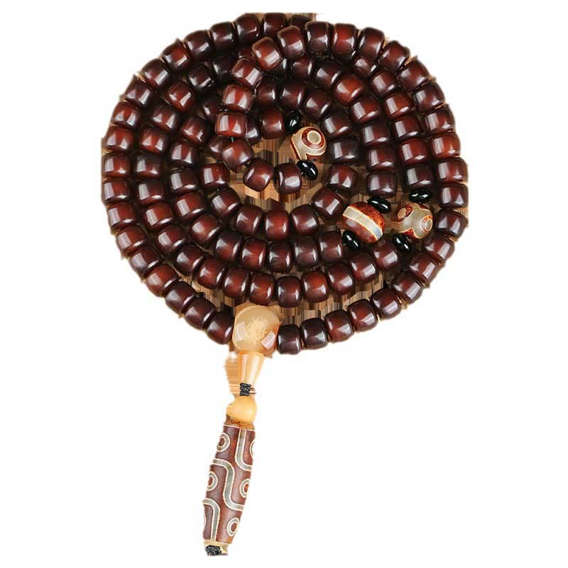 KarmaRipple's 108 Mala Beadwork Three-eyed Dzi Bead Nine-eye Dzi Bead Jade Fortune Bracelet p16