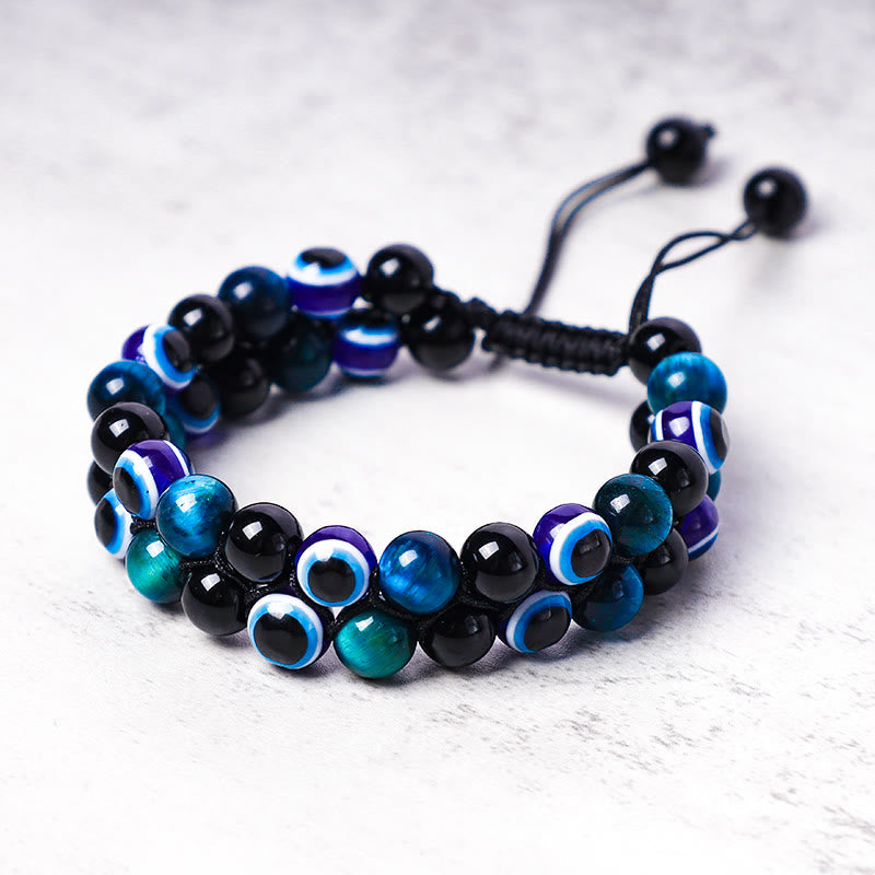 KarmaRipple's Evil Eye Hematite Tiger Eye Protection Beaded Bracelet p8
