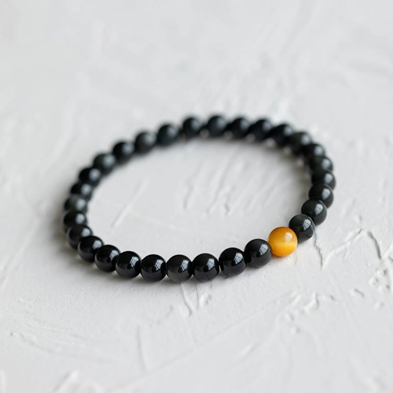 KarmaRipple's Authentic Rainbow Obsidian Tiger Eye Positive Love Bracelet p1