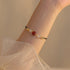 Red Agate&Black String(Bracelet Size 15+5cm)
