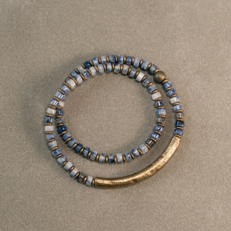 KarmaRipple's Sodalite Picture Jasper Green Point Stone Balance Wisdom Bracelet p18
