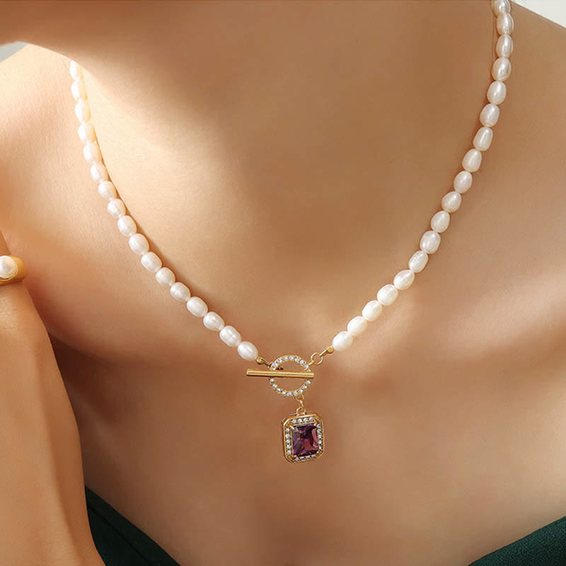 KarmaRipple's Pearl Zircon Wealth Talisman Pendant Necklace p1