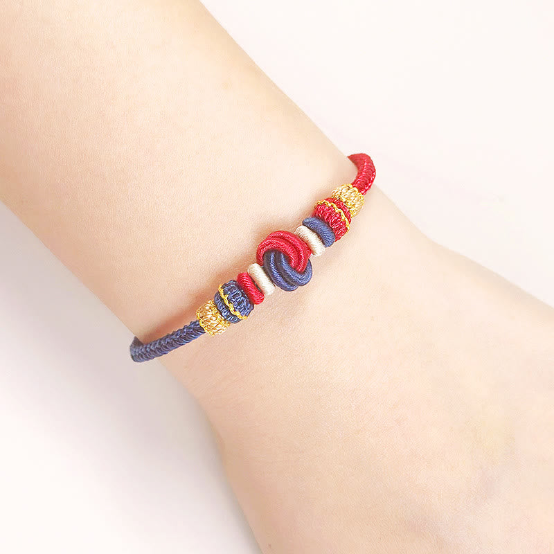 KarmaRipple's Two-Color Rope Handcrafted Eight Thread Peace Weave Fortune Connection Bracelet p6