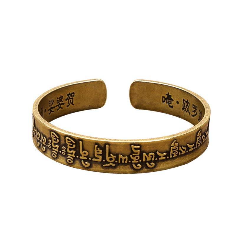 KarmaRipple's Tibetan Mah¨¡pratisar¨¡ Mantra Sanskrit Copper Brass Healing Bracelet Bangle p5