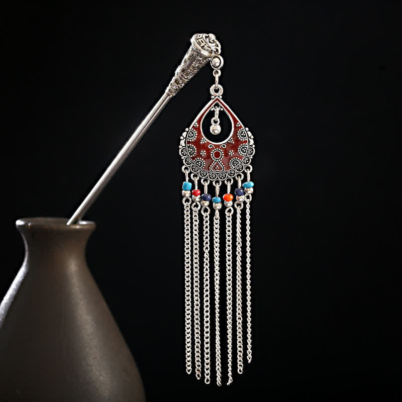 KarmaRipple's Water Drop Lily of the Valley Flowers Tassels Confidence Hairpin p18
