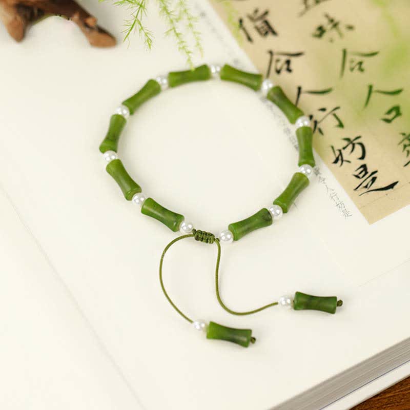 KarmaRipple's Authentic Peridot Bamboo Pattern Love Peace Bracelet p2