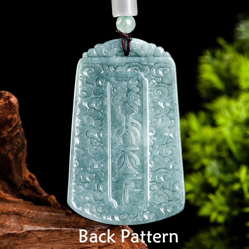 KarmaRipple's Year Of The Dragon Chinese Zodiac Dragon Travels The World Jade Strength Pendant Necklace p3