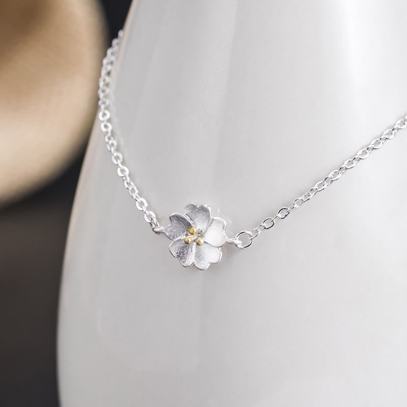 KarmaRipple's 925 Sterling Silver Cherry Blossom Blessing Chain Bracelet p6
