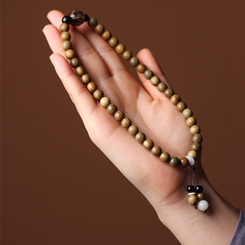 KarmaRipple's Green Sandalwood Bodhi Seed Lotus Soothing Double Wrap Bracelet p6