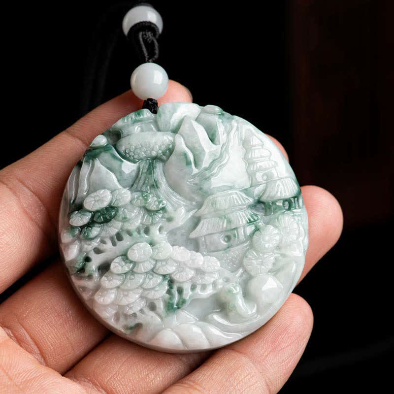 KarmaRipple's Mountain Landscape Jade Abundance String Pendant p6