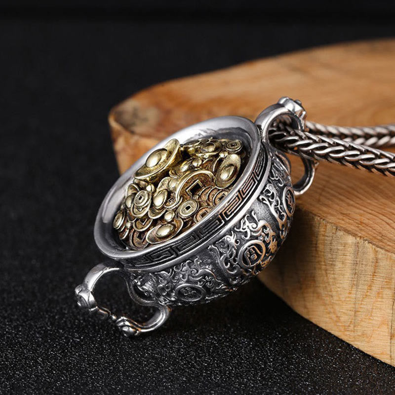 KarmaRipple's Treasure Bowl Bronze Coin Ingots Wealth Pendant Necklace p2