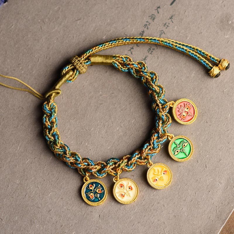 KarmaRipple's Tibetan Five God Of Wealth Fortune Handcrafted Braid String Bracelet p2