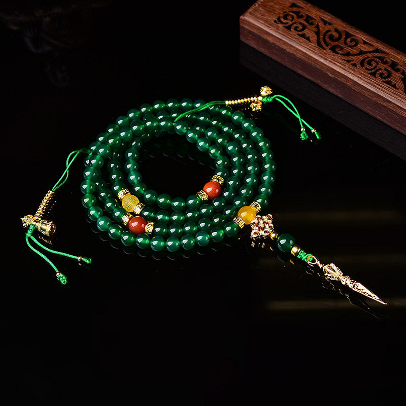 KarmaRipple's 108 Beadwork Authentic Green Agate Success Bracelet Mala p7