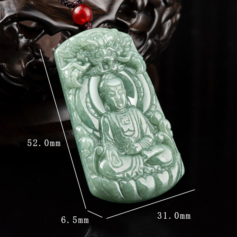 KarmaRipple's Tathagata Buddha Dragon Jade Amulet Serenity String Pendant p11