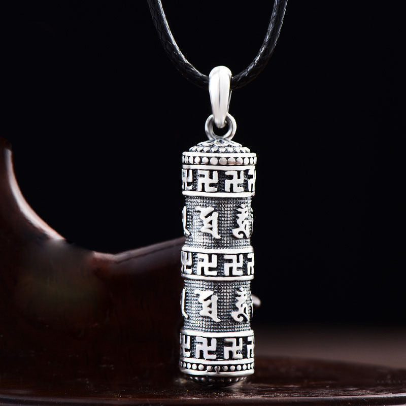 KarmaRipple's Tibetan Om Mani Padme Hum Buddha Swastika Fortune Pendant Necklace p1