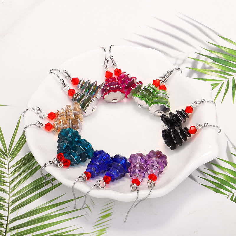 KarmaRipple's Various Crystals Christmas Tree Amethyst Peace Balancing Drop Earrings p9