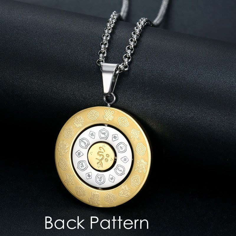 KarmaRipple's Chinese Zodiac Nine Palaces Eight Diagrams Bagua Amulet Balance Pendant Rotatable Necklace p4