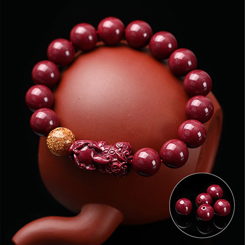 KarmaRipple's Tibetan Cinnabar Pixiu Calm Bracelet p2