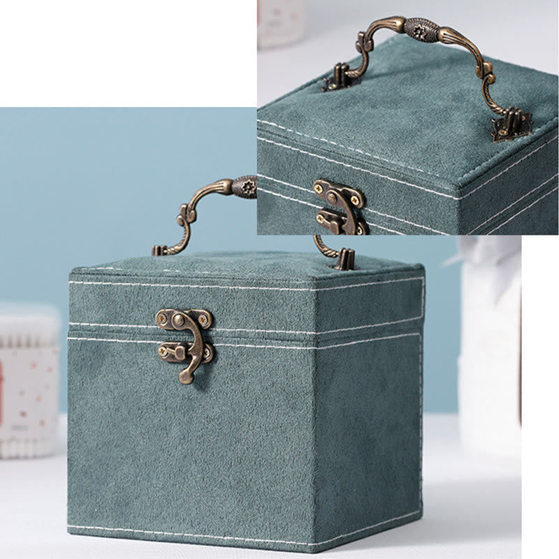 KarmaRipple's Jewelry Box Organizer Three-Layer Jewelry Storage Box Flannel Gift Box p12
