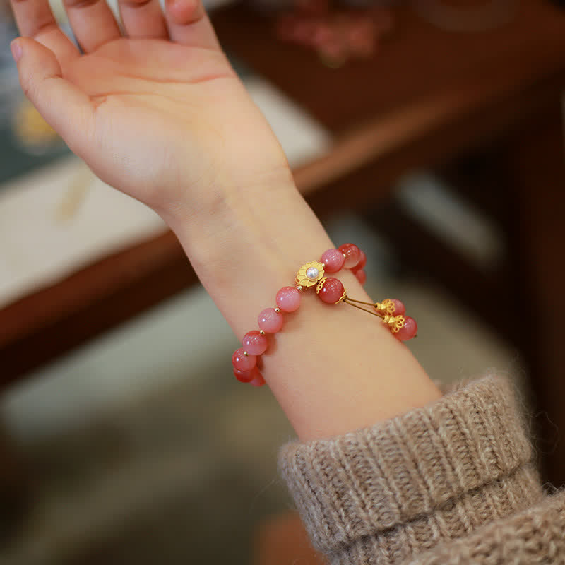 KarmaRipple's 925 Sterling Silver Yanyuan Agate Lotus Flower Enlightenment Bracelet p4