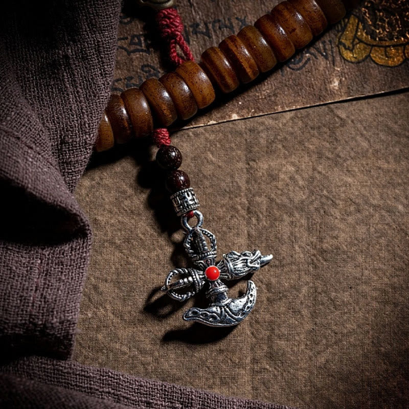 KarmaRipple's Tibetan 108 Mala Beadwork Yak Bone Dzi Bead Nine Palaces Eight Diagrams Talisman Strength Bracelet p11