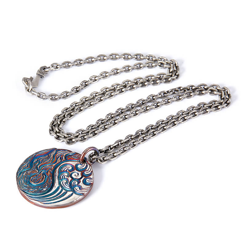 KarmaRipple's 990 Sterling Silver Yin Yang Water and Fire Balance Pendant Necklace p13
