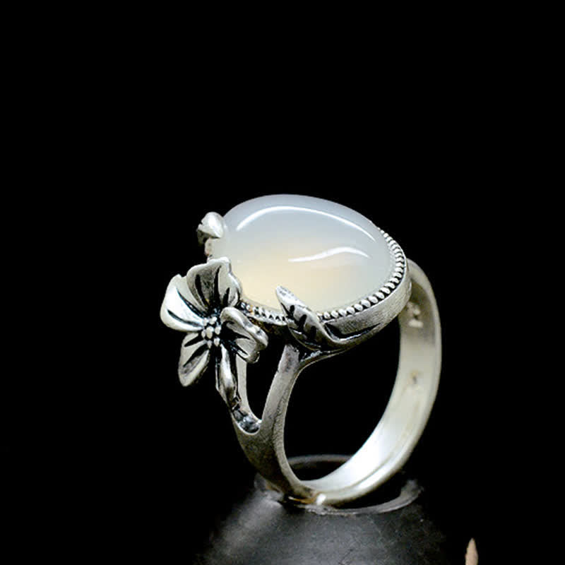 KarmaRipple's 990 Sterling Silver Authentic Chalcedony Plum Positive Balance Ring p14