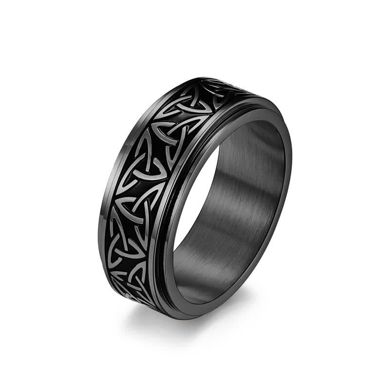 KarmaRipple's Triangle Weave Triquetra Titanium Steel Calm Rotatable Ring p28