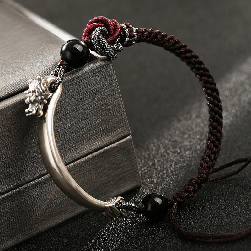 KarmaRipple's 925 Sterling Silver Auspicious Dragon Success Handcrafted Woven Bracelet p2