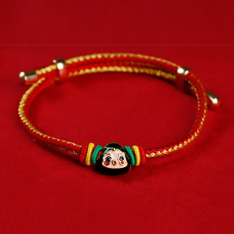 KarmaRipple's Colorful Rope Zongzi Pattern Fu Character Fortune Handmade Bracelet p27